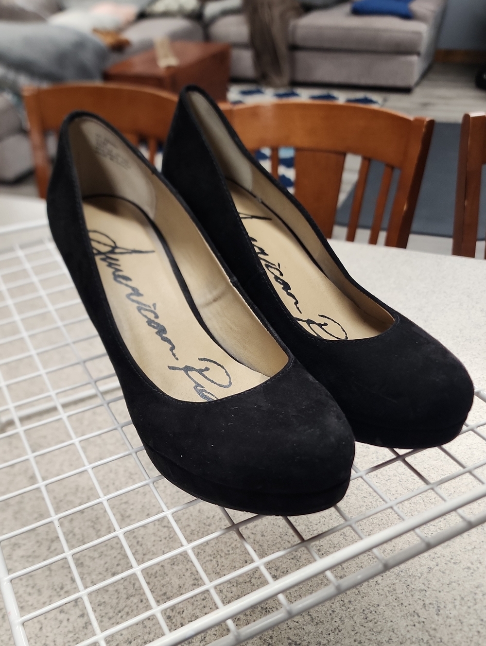 American Rag Black Suede Platform Pumps